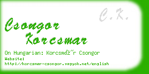 csongor korcsmar business card